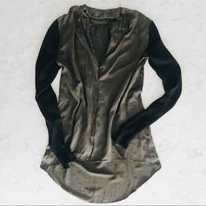 ZARA Colorblock Silk Blouse